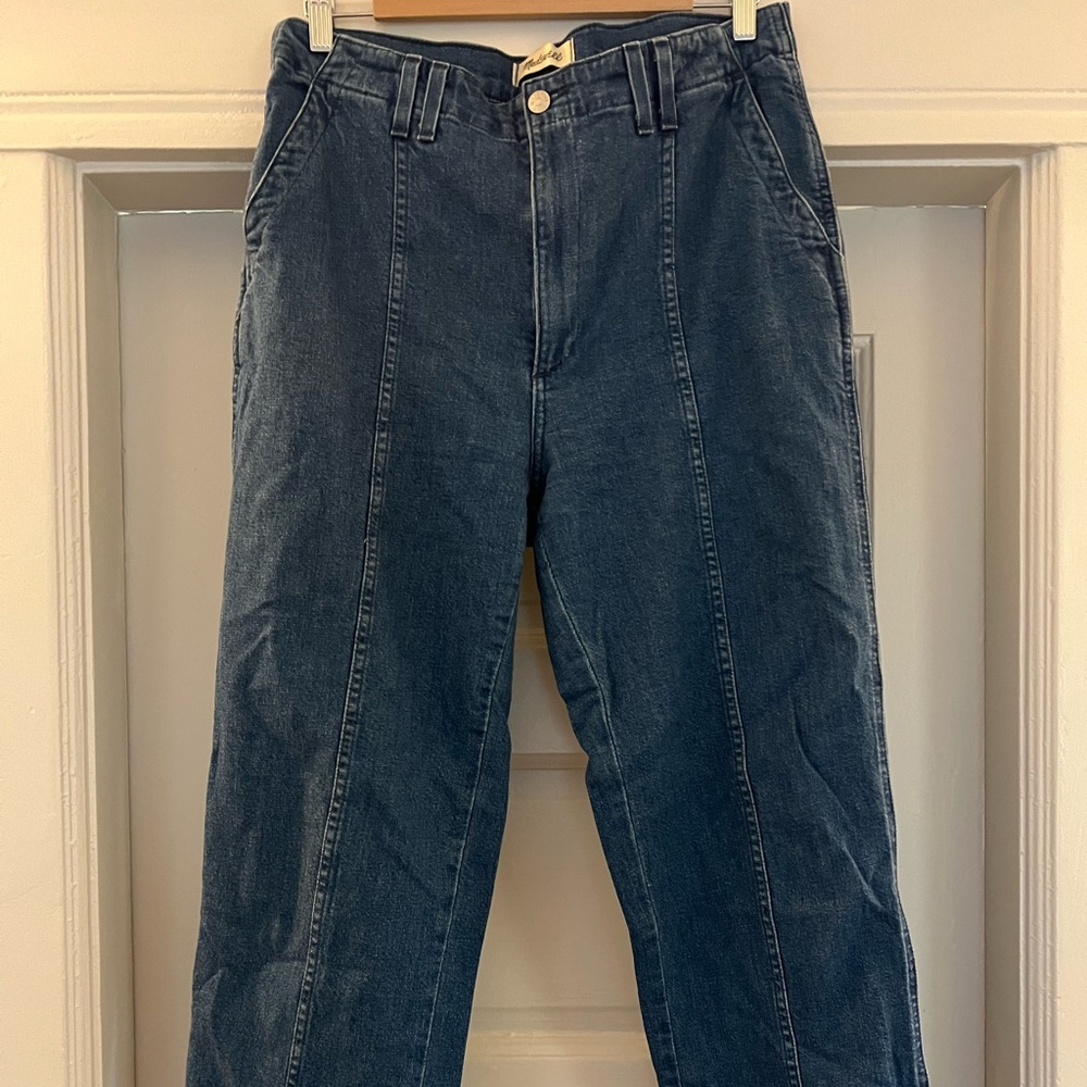 Madewell Perfect Vintage Straight Jeans, Seamed Edition, size 30  in Dark Blue